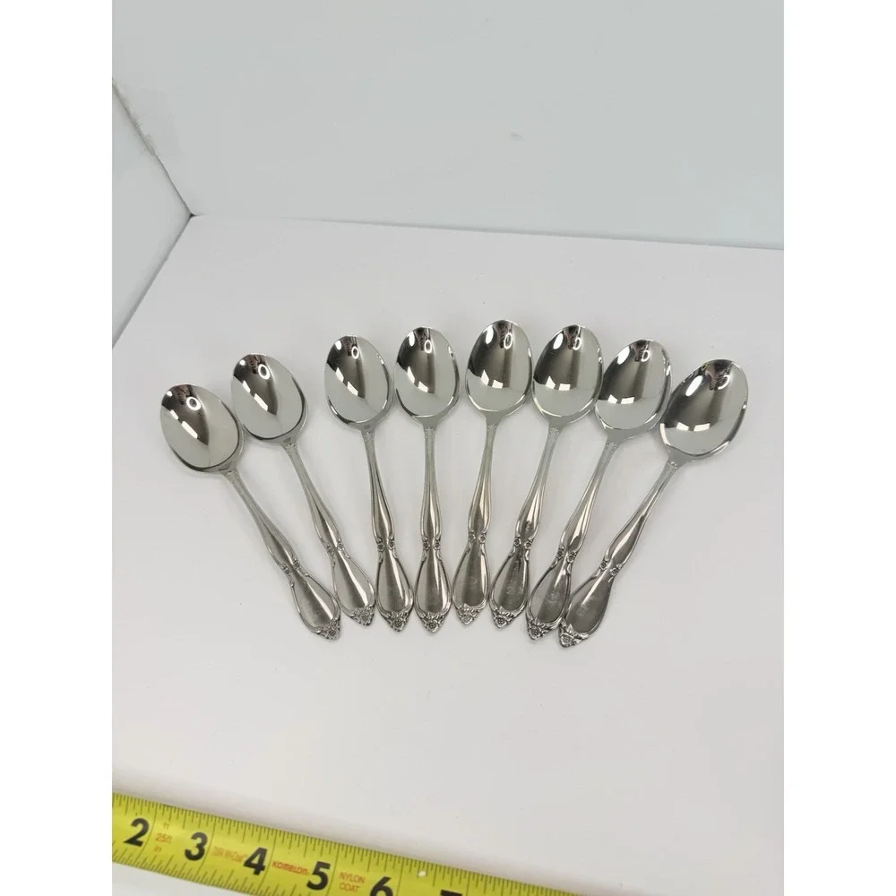 Oneida CHATEAU Set of 8 Soup Spoons Stainless Flatware Replacements Crafting